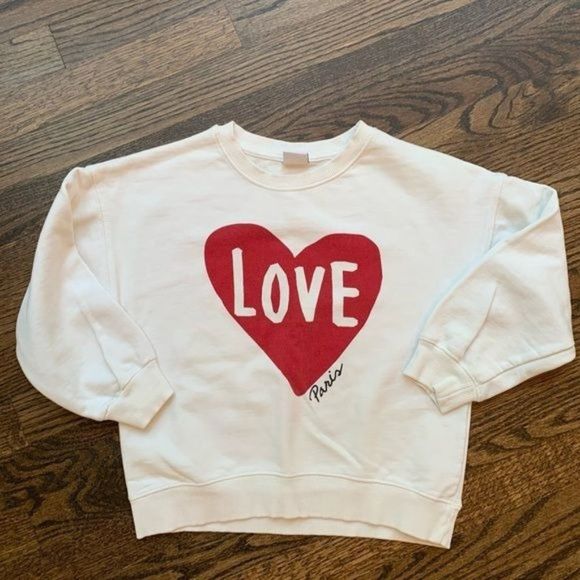 Zara Other - Zara Kids Girls Paris Love Crewneck Sweatshirt